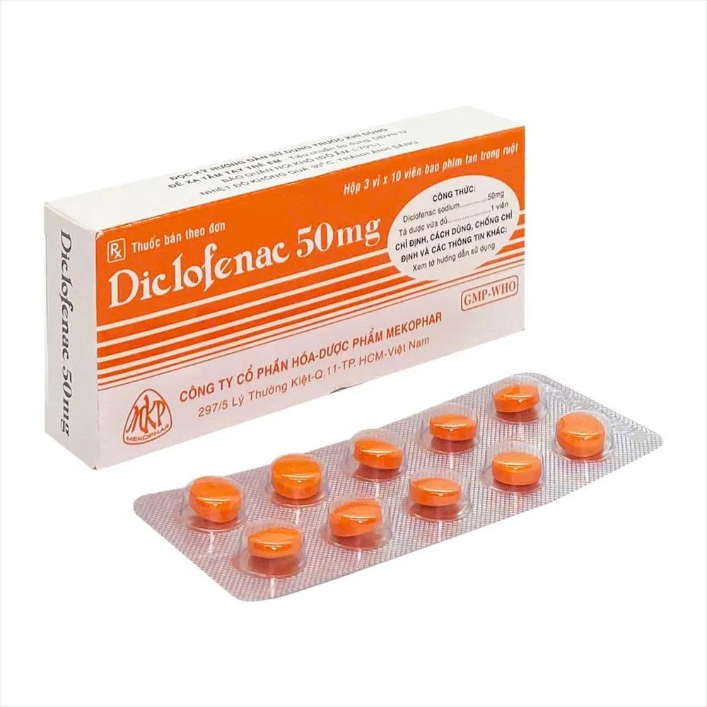 Diclofenac 50mg MKP (H/30v) – Giảm đau – kháng viêm hiệu quả từ Mekophar